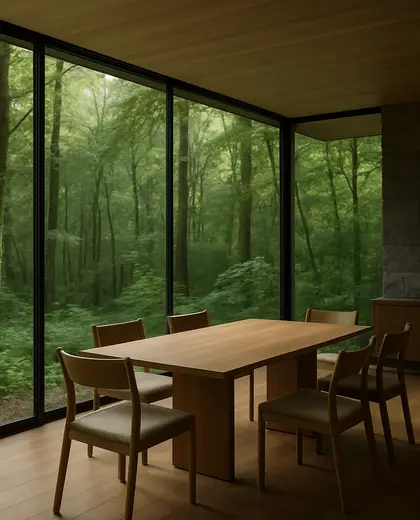 modern house — informal dining room (forest)