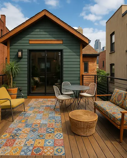 eclectic house — deck (urban)
