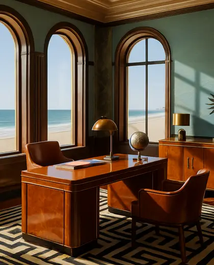 art deco house — study (beach)