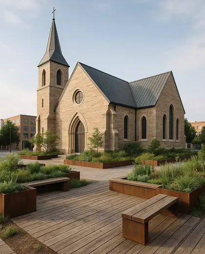 sustainable church — deck (urban)