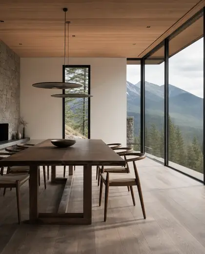 minimalist home — dining room (mountain)