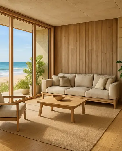 sustainable condo — family room (beach)