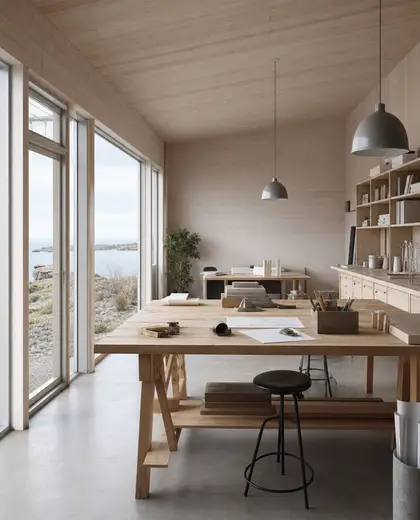 scandinavian office space — workshop (coastal)