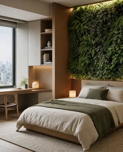 japandi vertical garden — youth bedroom (urban)