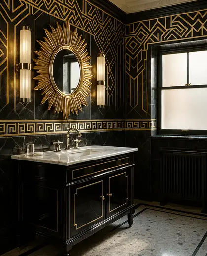 art deco house — bathroom (urban)