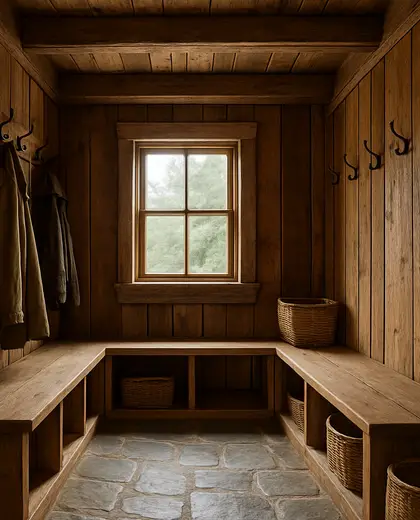 rustic home — mud room (rural)