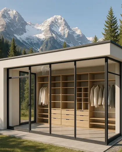 bauhaus backyard — walk in closet (alpine)