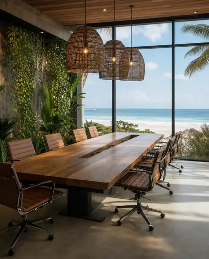 contemporary indoor garden — meeting room (beach)