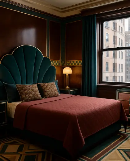 art deco house — bedroom (urban)