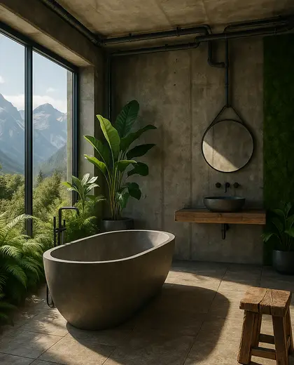 industrial indoor garden — bathroom (mountain)