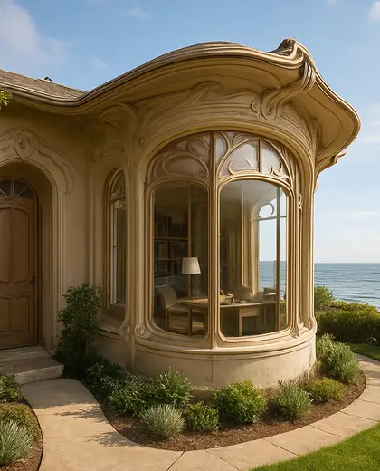 art nouveau yard — home office (coastal)