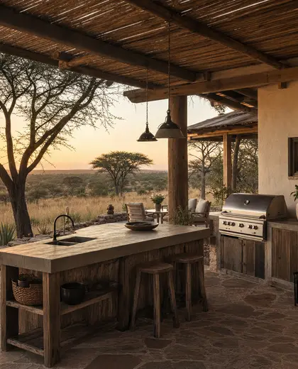farmhouse farmhouse — outdoor kitchen (savanna)