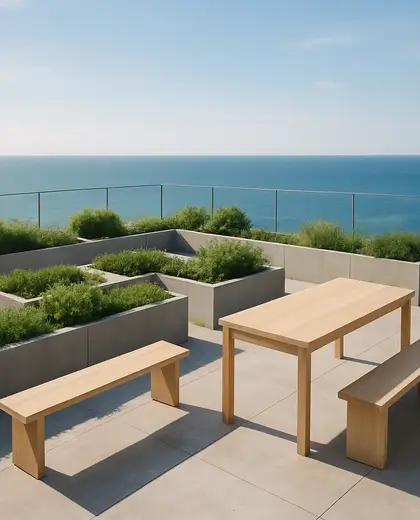 minimalist rooftop garden — workshop (ocean)