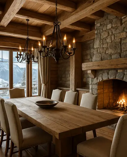 rustic salon — formal dining room (alpine)