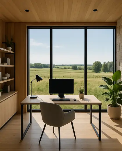 modern house — home office (rural)