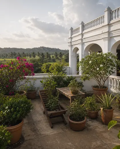 colonial rooftop garden — terrace (rural)