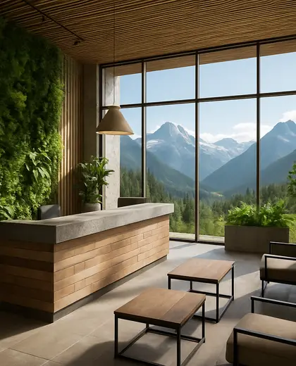 sustainable office space — reception (mountain)