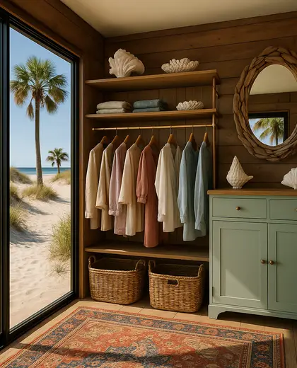 eclectic backyard — walk in closet (beach)