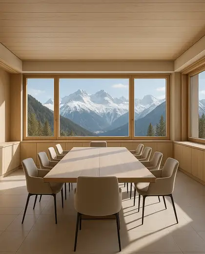 minimalist hotel — meeting room (alpine)