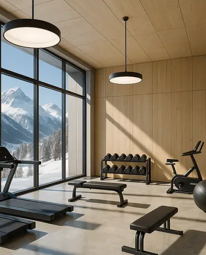 bauhaus condo — training room (alpine)