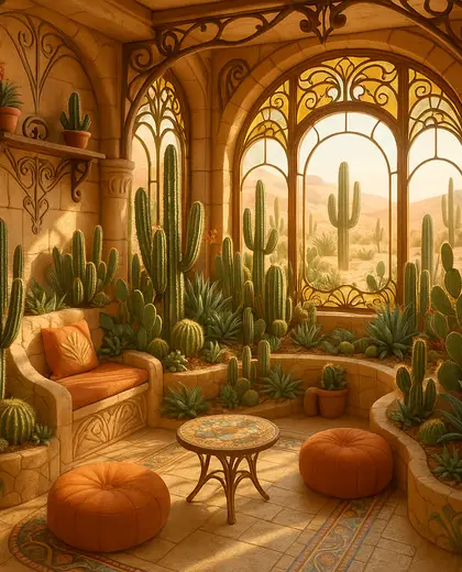 art nouveau indoor garden — youth room (desert)