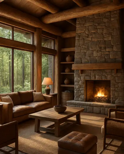 rustic store — living room (forest)