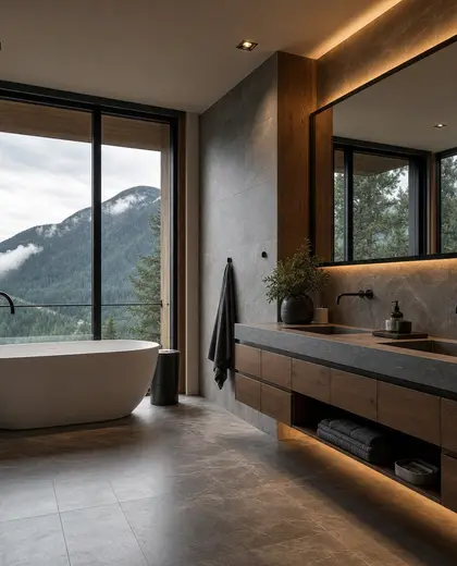 contemporary apartment — rest room (mountain)