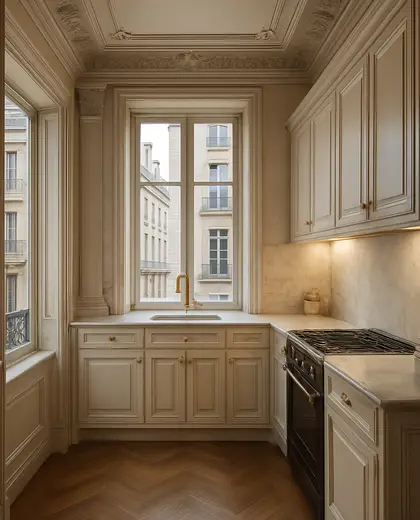 neoclassical building — small kitchen (urban)