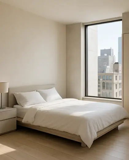 minimalist home — bedroom (urban)