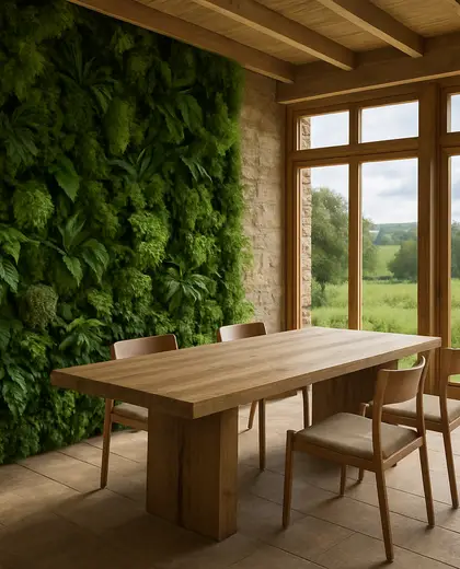 sustainable vertical garden — formal dining room (rural)