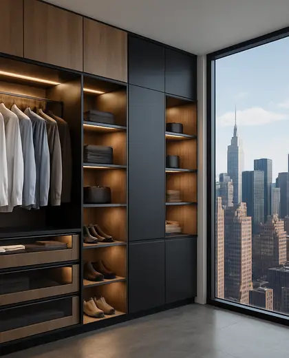 modern penthouse — walk in closet (urban)