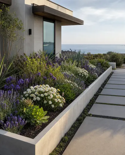 contemporary yard — flower bed (ocean)
