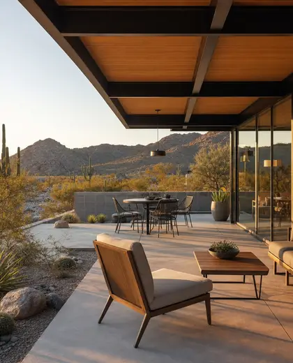 mid-century modern home — terrace (desert)
