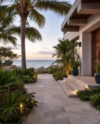 tropical yard — entryway (coastal)