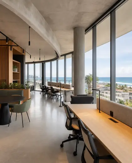 contemporary condo — coworking space (coastal)