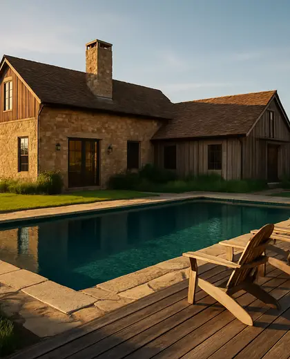 rustic farmhouse — pool (rural)