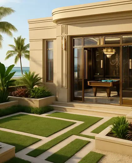 art deco yard — game room (beach)
