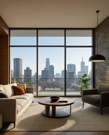modern house — living room (urban)