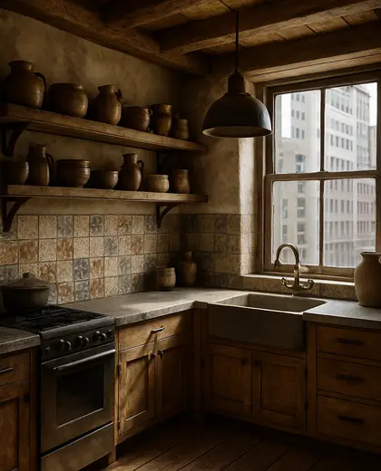 rustic house — kitchen (urban)