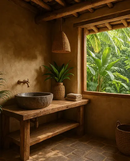 rustic house — bathroom (tropical)