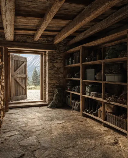 rustic public space — storage room (alpine)