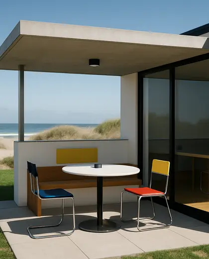 bauhaus backyard — breakfast nook (beach)