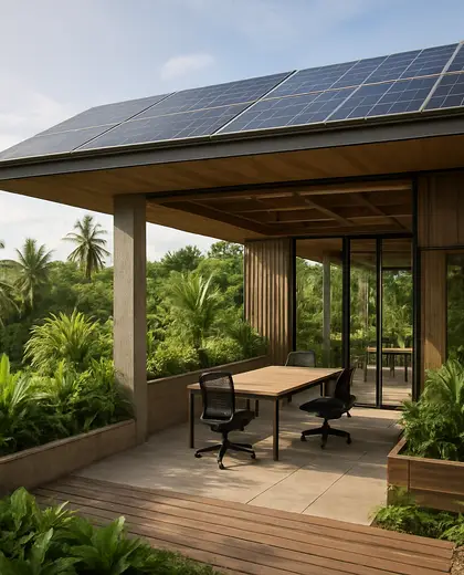 sustainable office space — roof (tropical)
