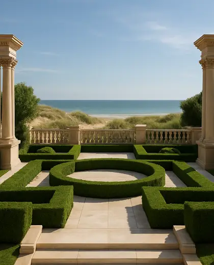 neoclassical yard — reception (beach)