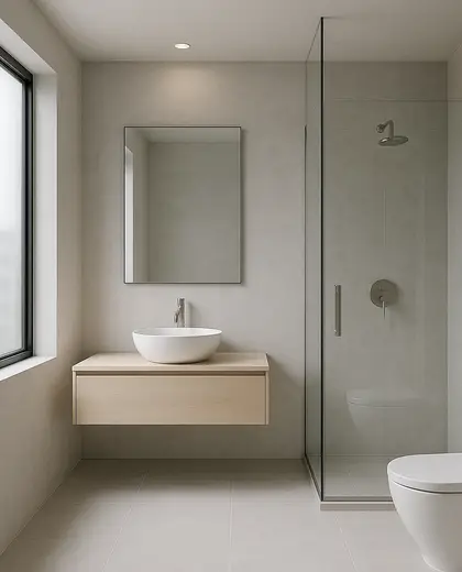 minimalist house — bathroom (urban)