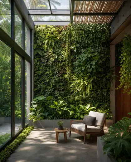 sustainable vertical garden — winter garden (tropical)