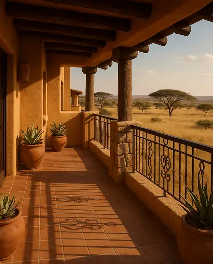 southwestern hotel — balcony (savanna)