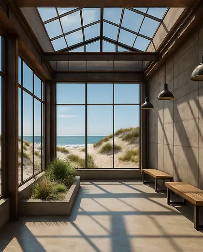 industrial public space — atrium (beach)