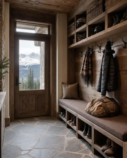 rustic salon — mud room (alpine)