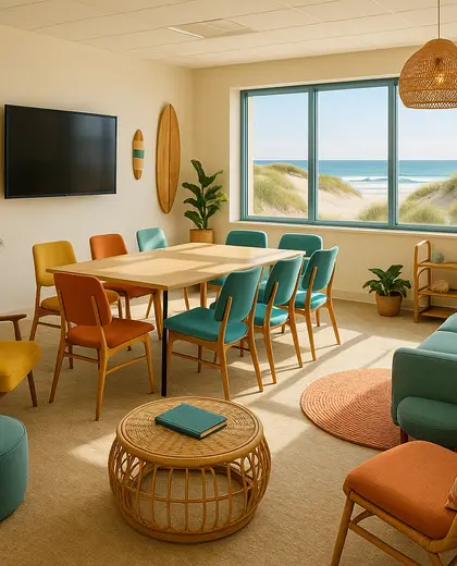 eclectic office space — training room (beach)